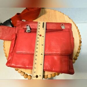 Vintage Red Leather Fanny Pack
